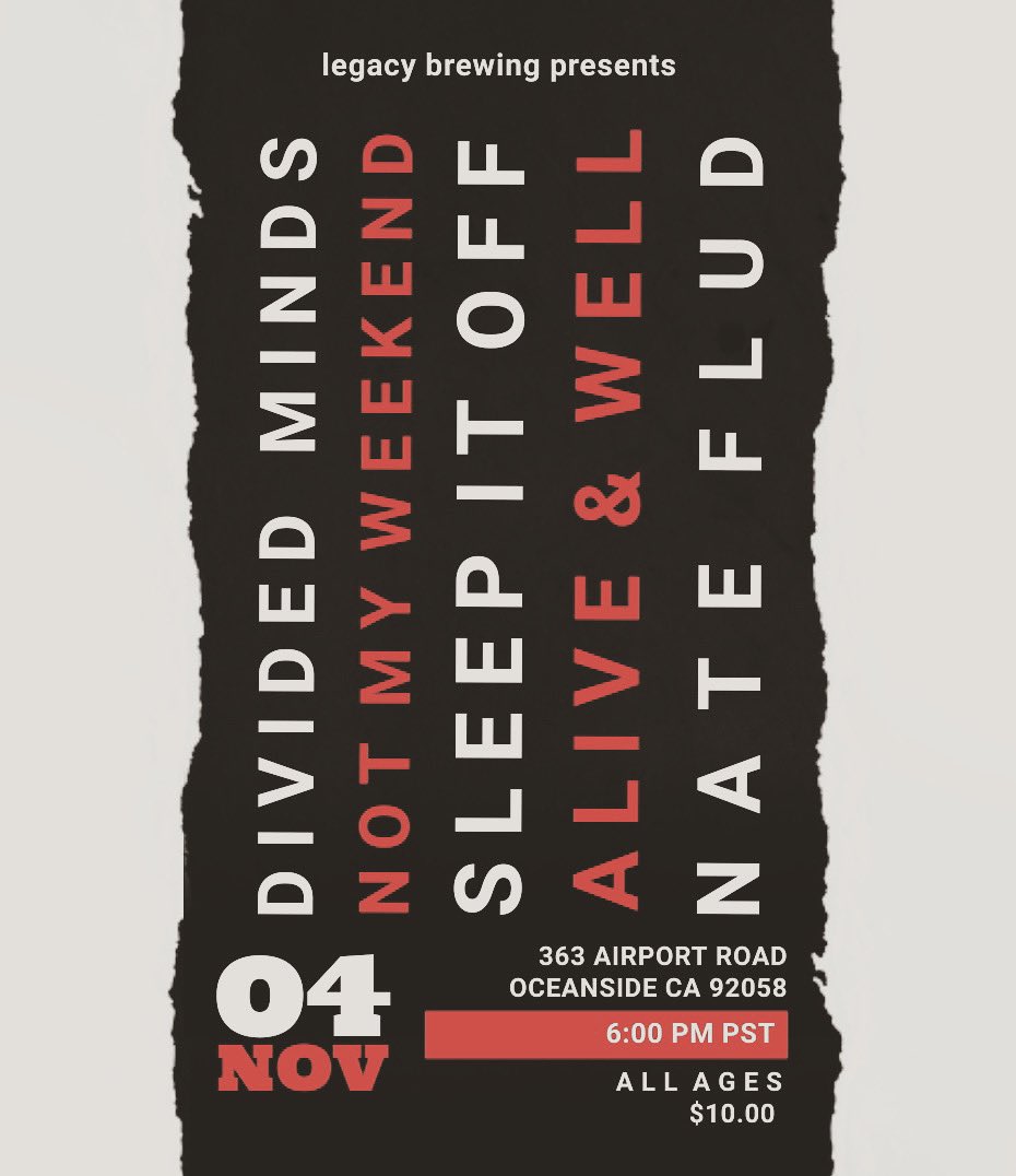 tonight in ocranside ca// 6pm // $10