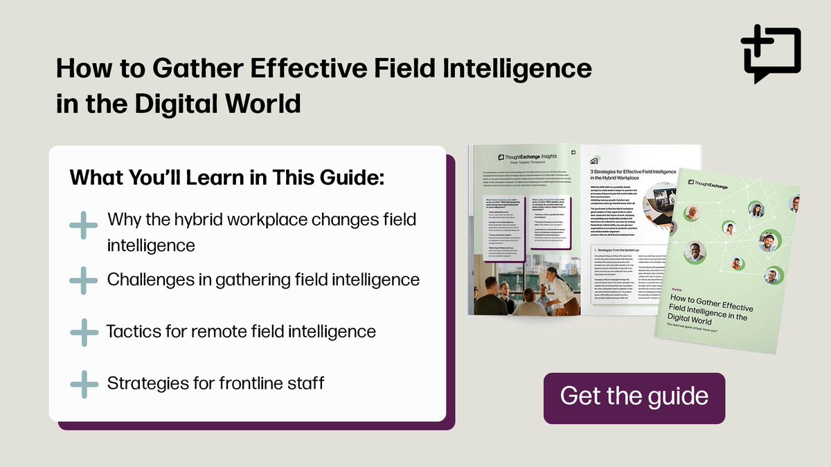 thoughtxchng's tweet photo. With the pandemic accelerating #RemoteWork practices, organizations need to gather field intelligence in a way that matches the nature of the hybrid workplace.

Download our guide to discover tactics that can help you gather #FieldIntelligence effectively: https://t.co/F7aaI0QKIz https://t.co/qUKsBH9rv0