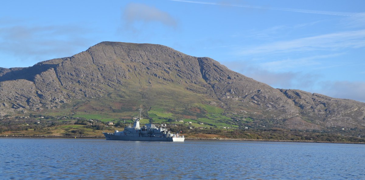 Doing our nation proud #IrishNavalService P62 LÉ James Joyce at anchor in Berehaven harbour #IrishNavy @naval_service