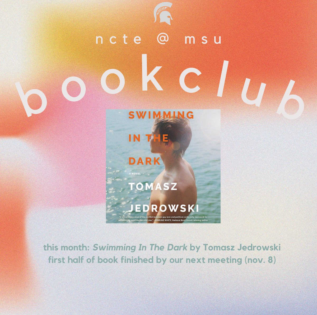 this year we are starting a book club! join us this month in reading “Swimming in the Dark” by Thomas Jedrowski!