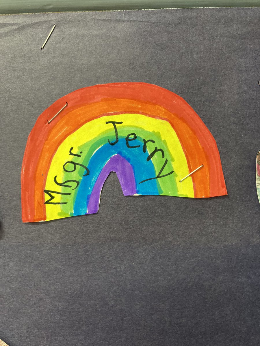 MrsDevittCS's tweet photo. To celebrate All Souls’ Day and El Dia de Los Muertos, we drew designs on our “sugar” skulls that incorporate the names of loved ones who have passed away. Then, we created rainbows for our dearly beloved Msgr Jerry who was laid to rest today. ❤️🌈 @cathedralpk8 @HolyNameNC https://t.co/pUilIUz3ar