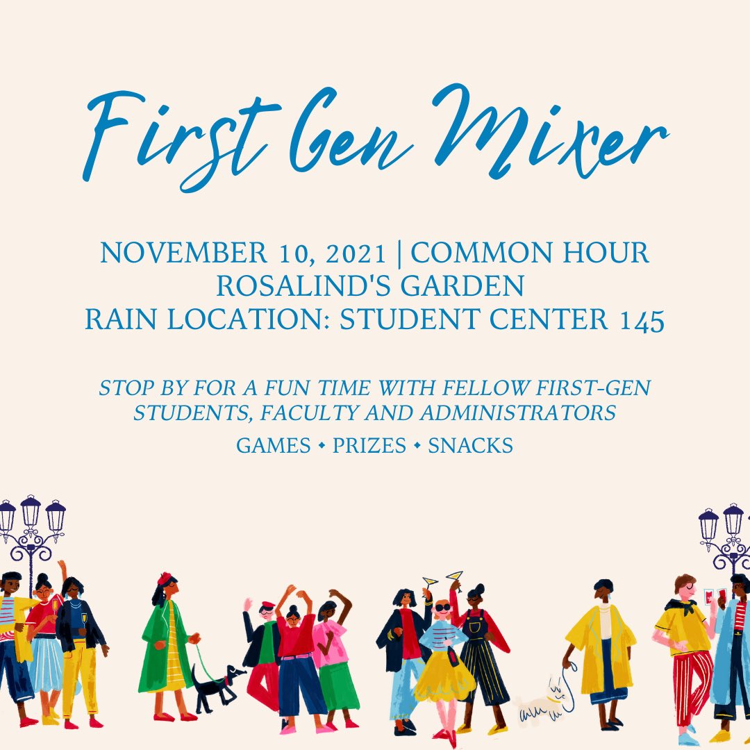 First-Gen Mixer happening next Wednesday during Common hour! Stop by to play some bingo, mingle with first-gen faculty, staff and fellow students, and have some snacks!