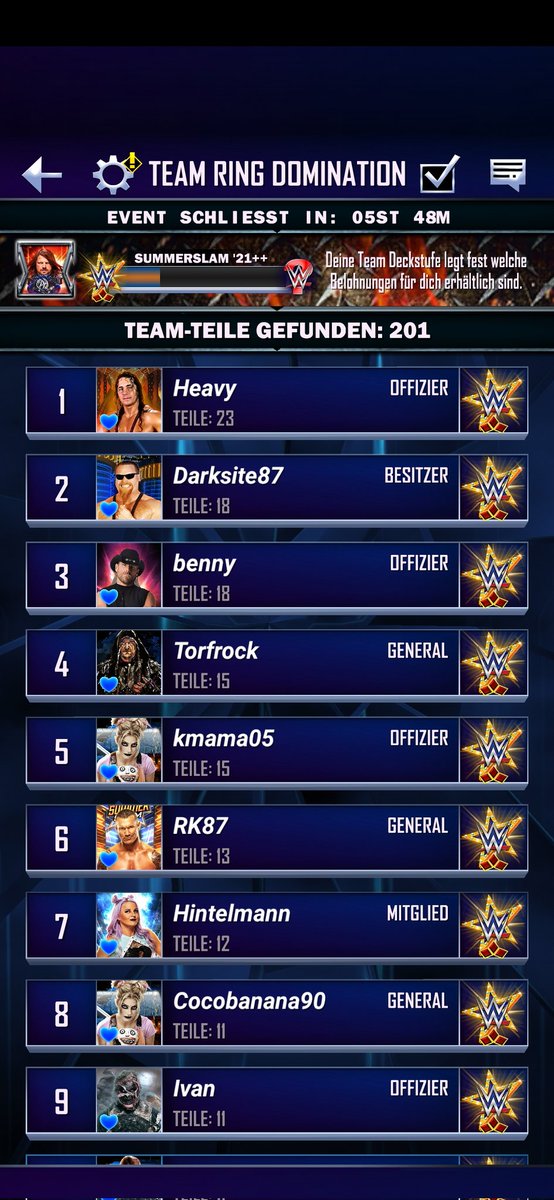 Coc und trd abgeschlossen 😉 #wwesupercard #saison7 #coc #trd #allesfürsteam💯