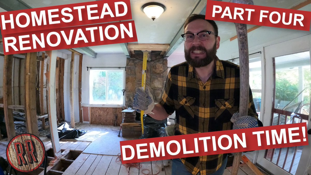 New video dropped today! See how our renovation is going so far: buff.ly/3bF4ZS1 #youtube #vlog #homestead #renovation #demolition #diy