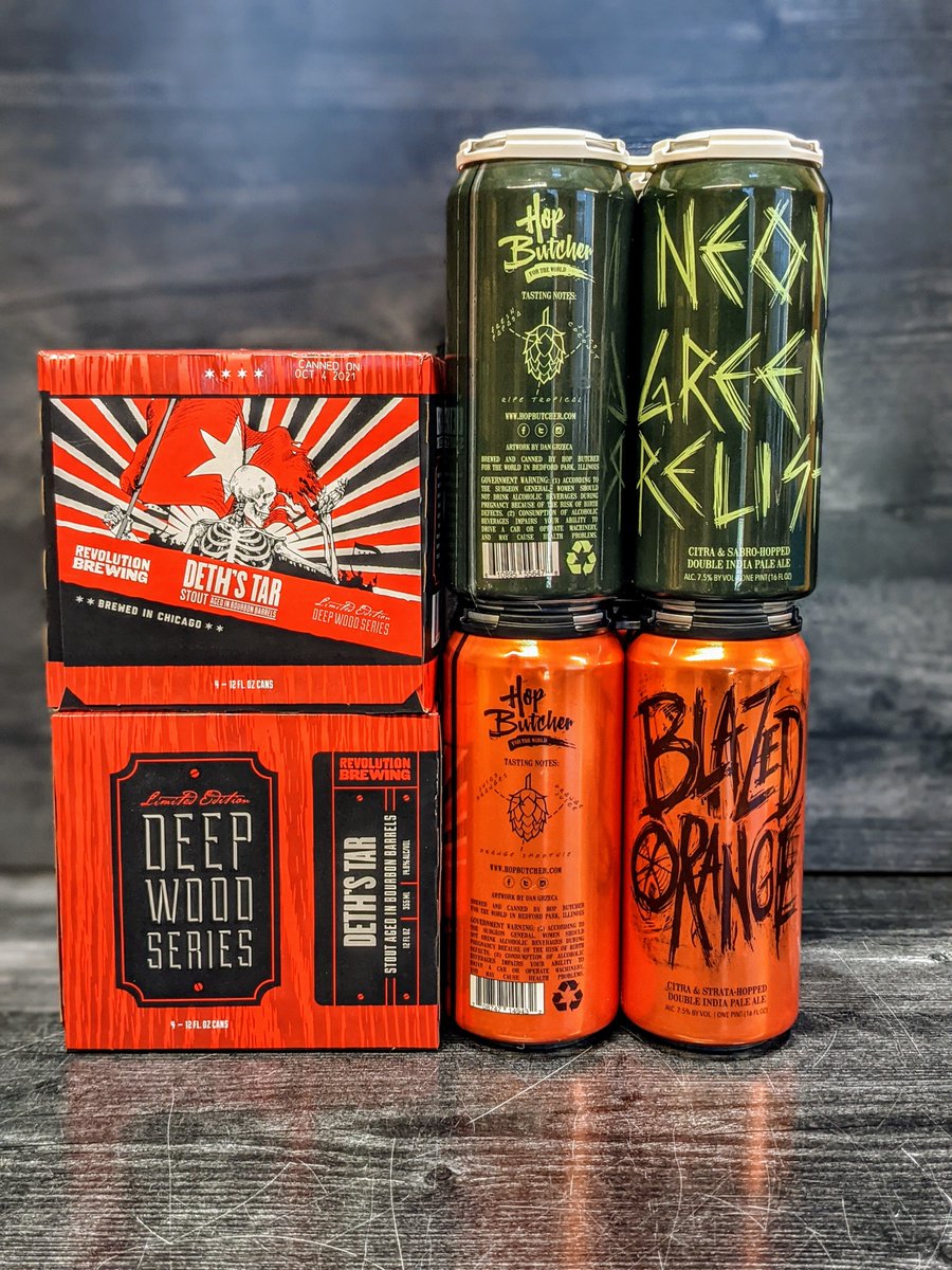 brennans_beer's tweet photo. Special #ChicagoBeer drop of some of the BEST #Hazy and #BarrelAged beer in the #Midwest (frankly, some of the best in the WORLD- really, truly!)
These won't last long so hurry in.
#Revolution #DeepWood #DethsTar
#HopButcher #NeonGreenRelish #BlazedOrange https://t.co/hpxdW8IZVZ
