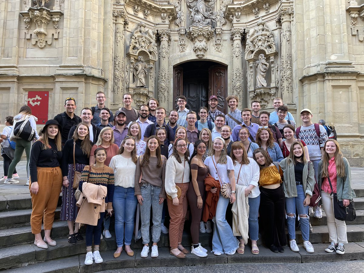 MSU_Choirs's tweet photo. The Chorale is back from their 12 day tour of the Basque Country. The places we saw, friends we met, and music we made will hold a place in our hearts even from 4,000 miles away. Eskerrik asko, Espainia! https://t.co/fEOiTQ4y2g