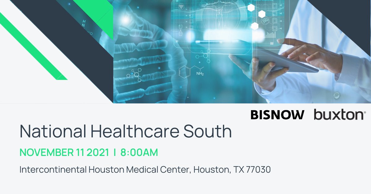 Only one week until Buxton's Bill Stinneford opens up <a href="/Bisnow/">Bisnow</a>'s National Healthcare South event in Houston, Texas! Register now to learn about the future of #healthcare facilities, #technology, and more. bit.ly/3mIZqby