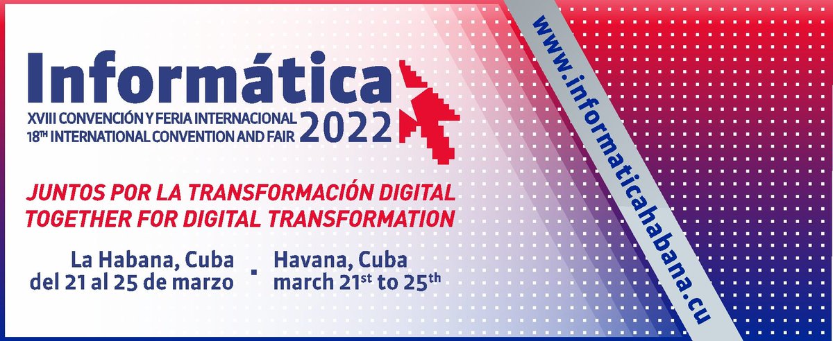 MINCOMCuba's tweet photo. #Informática2022  en su edición XVIII, tendrá lugar del 21 al 25 de marzo, en el Palacio de Convenciones, La Habana, Cuba, y desde las plataformas virtuales alojadas en el sitio https://t.co/xqDc2jmxro
@InformaticaHab 
#CubaInformatiza 
👇👇👇🇨🇺
https://t.co/6NAIo2Bm4d https://t.co/PZBodudoXC