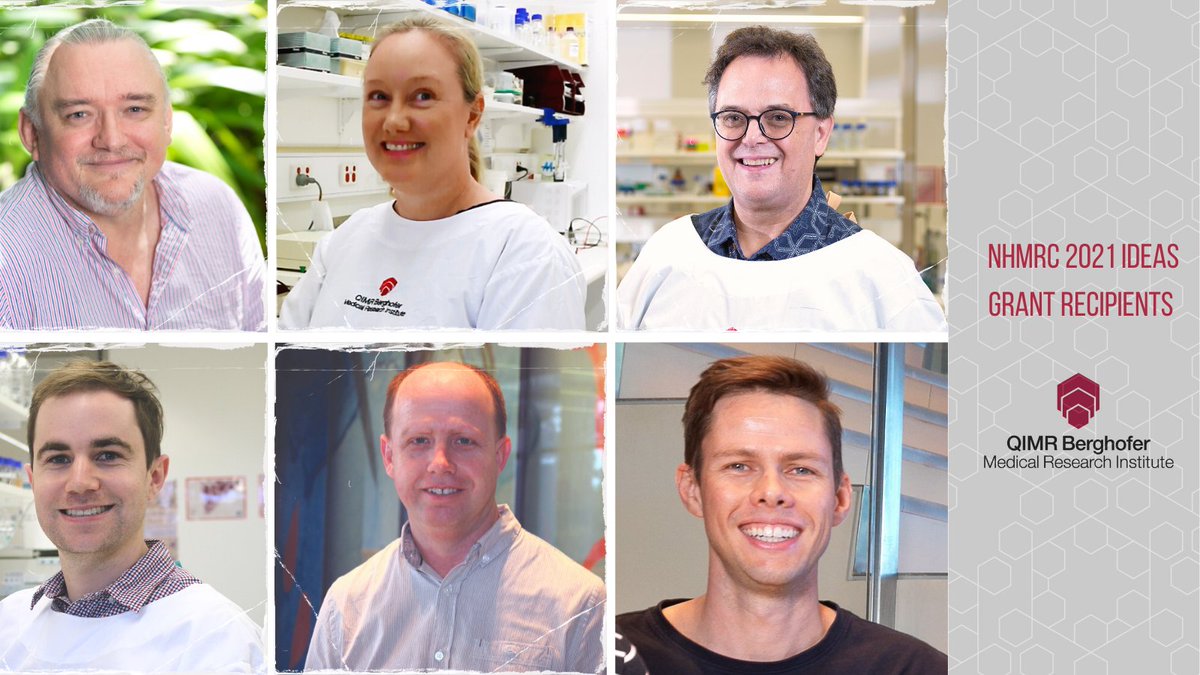 QIMRB_Institute's tweet photo. #QIMRBerghofer researchers have been awarded over $6.64 million in #NHMRCIdeas Grants. Congrats to Mr Greg Pratt, A/P @Vicki_Whitehall, A/P David Harrich, Dr Lachlan Harris, Dr Leon Hugo &amp; Dr Richard Mills https://t.co/axStVPHOKp https://t.co/OhBqy32p17