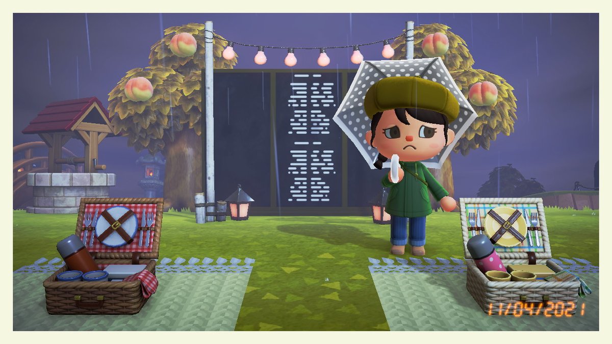 kksteeth's tweet photo. the outdoor movie screening is cancelled due to    inclement weather #AnimalCrossing #ACNH #AnimalCrossingNewHorizons https://t.co/iNCo8ZQuh1