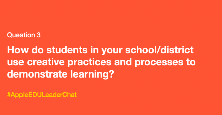 autumn_zam's tweet photo. Q3 How do students in your school/district use creative practices and processes to demonstrate learning? #AppleEDULeaderChat https://t.co/HT4I7o5ys3
