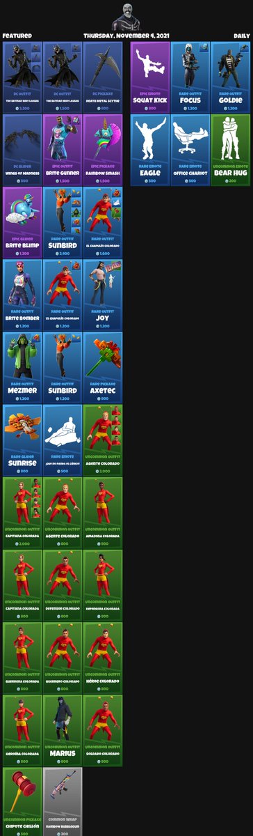 FNBRITMSHOP's tweet photo. #Fortnite Item Shop for Thursday, November 4, 2021 https://t.co/YxfUrEwCv2