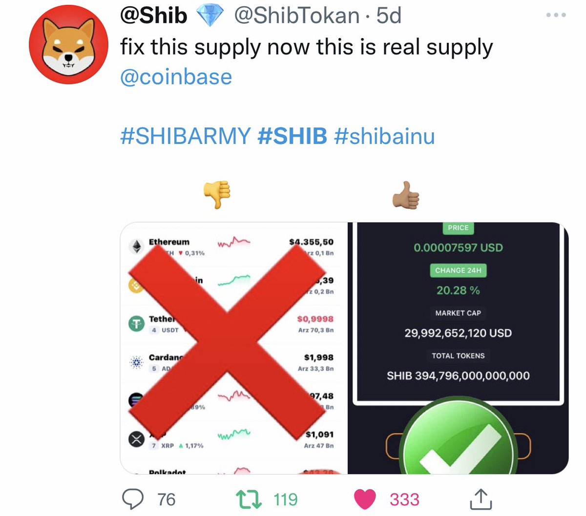 john_gotte's tweet photo. #cryptocurrecy #Shiboshi #shiba #dogecoinkiller #NFT #USESHIBASWAP #Coinmarkertcap #Shibarmy #Webull @coinbase #Coinbasepro #Cryptocom #Okexย ย #HuobiGlobal #Bitfinex #Robinhood #SHIB #BitMart #Binanceย #crypto https://t.co/ai5cRzc1rC