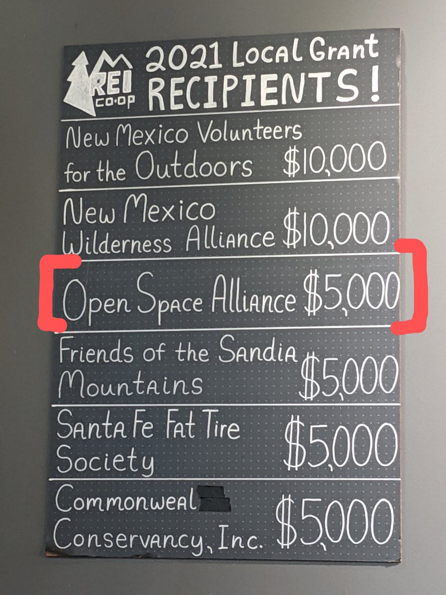 DanShorb_NM's tweet photo. Thank you @REI for continuing your support of our local #Albuquerque #OpenSpace, #outdoors, #recreation, & #trails. #OpenSpaceAlliance
And, other great orgs like @nmwild #wilderness #mountainbiking #biking #backcountry https://t.co/DLA1VYs6SO