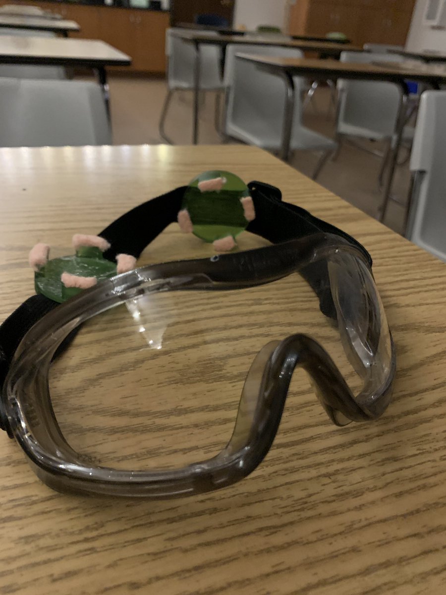 RadioactveRobin's tweet photo. Cochlear implant-safe goggles are here!! Every student should be safe in the lab. HUGE thank you to @KatieFrayer2 for designing and 3D printing these! 💪🏽💪🏽 #teachchem #labsafety #chemed https://t.co/jVKENR2w4y