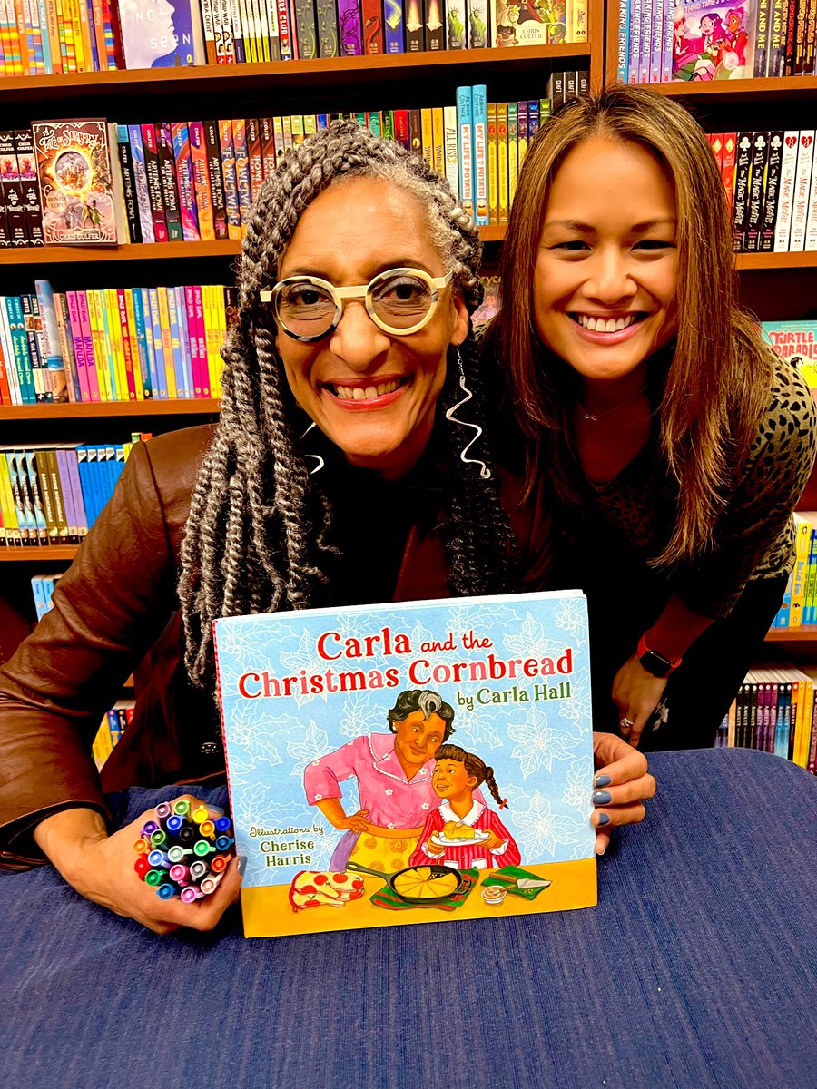 A great week of promotion with the incomparable Carla Hall for #CarlaAndTheChristmasCornbread—the perfect celebration of multigenerational love and tradition this holiday season! Congrats @carlahall @MyBrownBaby @CheriseHarris @khartke! @DeneneMillner @SimonKIDS