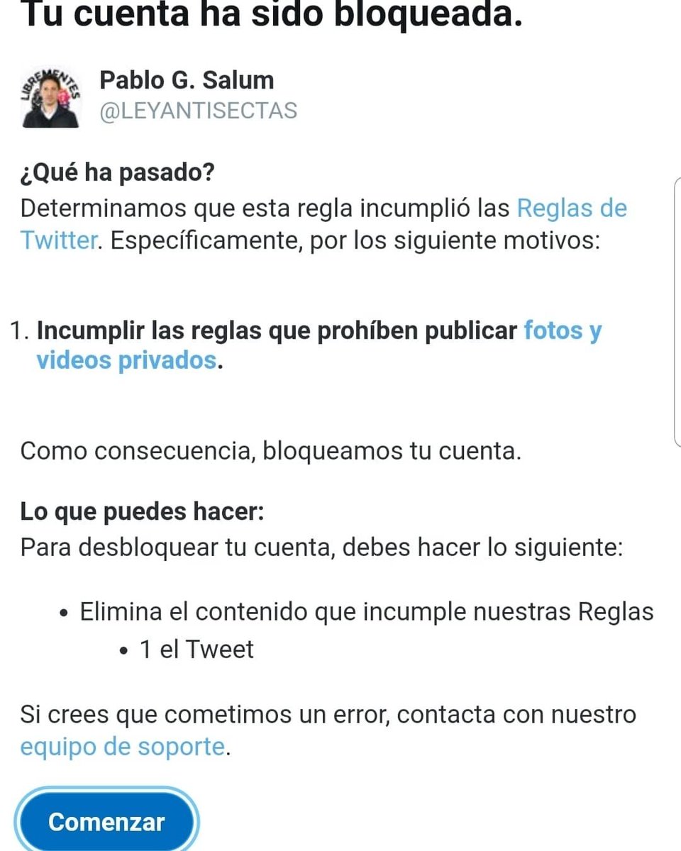 PabloGsalum's tweet photo. El viejo truco de hacer denuncias falsas para bloquearme mis cuentas... me parece que seria bueno comenzar a denunciar masivamente las cuentas de estos delincuentes que abusan de víctimas en situación de vulnerabilidad https://t.co/LP3ntolont