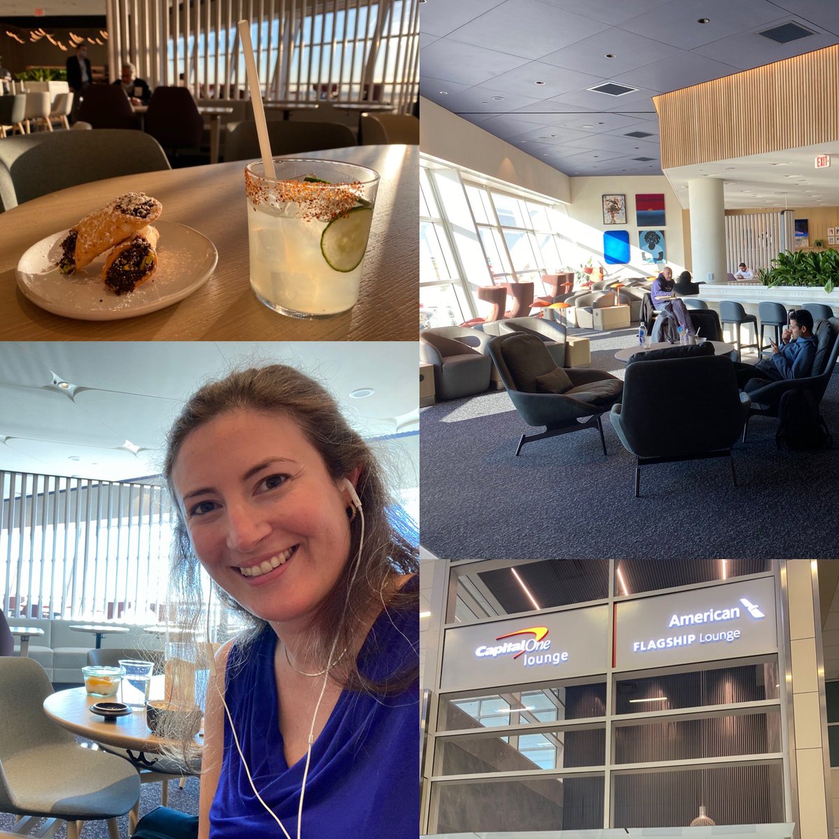 What luck! I happened to be flying from DFW on opening day for the new Capital One lounge.  It’s awesome.  Great vibe. Interesting and yummy food and drink options. And, a chance meeting with Capital One colleagues who made it happen.  Check it out if you get the chance!
