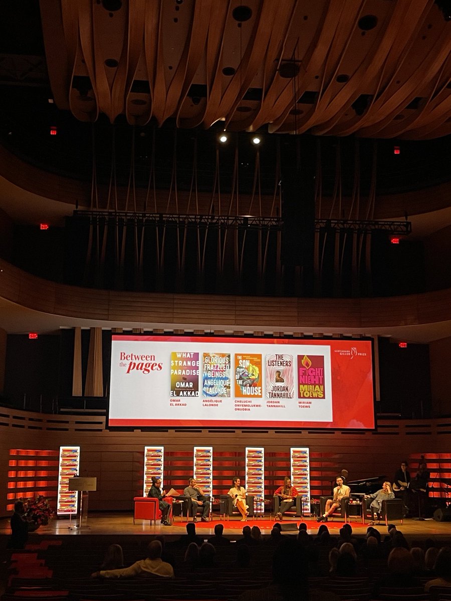 m_mac's tweet image. I’m in a theatre! With writers! It’s @GillerPrize #BetweenThePages night