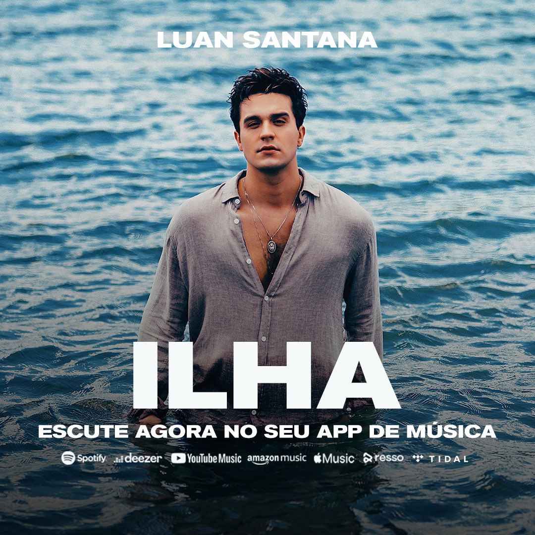 luansantana's tweet photo. ela já está entre nós!! 
corre lá no seu app de música preferido e digita: ILHA. 
escuta essa música e depois vem aqui me contar o que acharam. 🏝 https://t.co/2kS9gjVMO7