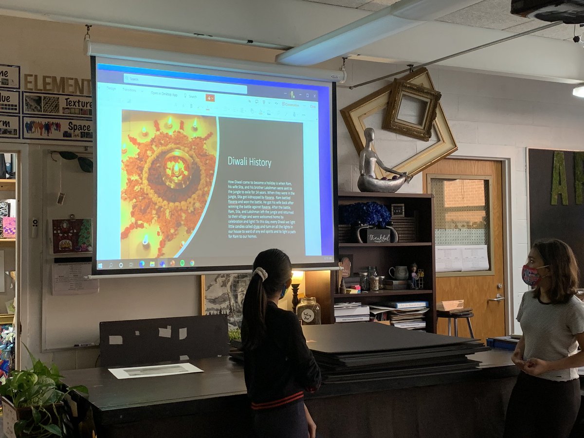 S’s asked to create presentation to share the celebration of Diwali and the art of diyas. I told S’s sharing things that are special to us connect us as humans. Another S said she felt connected to this as she celebrates Hanukkah, also celebration of light. My heart was beaming