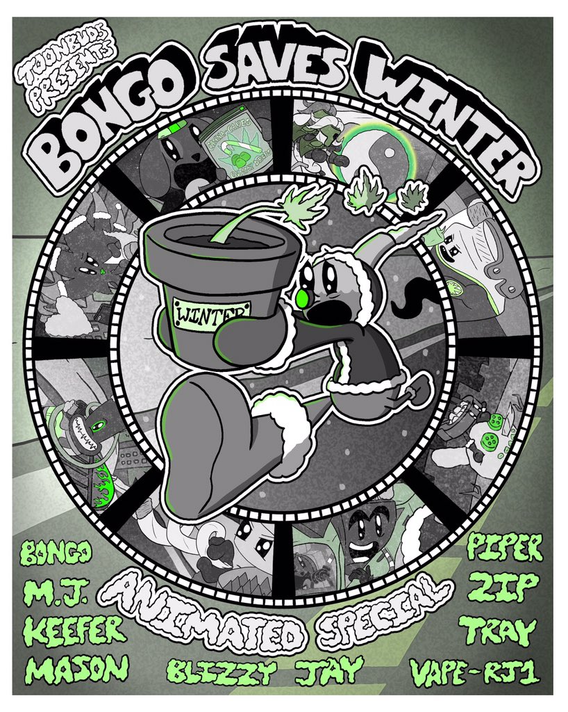 Toonbuds1's tweet photo. Winter is coming early this year, stay tooned on Nov 13th for Bongo Saves Winter our first animated special โ๏ธ #toonbuds #brand #adultcartoon #boston #ogcharacters #creativity #art #cartoonist #animation #winter #special #movieposter https://t.co/NPkeB98m7y