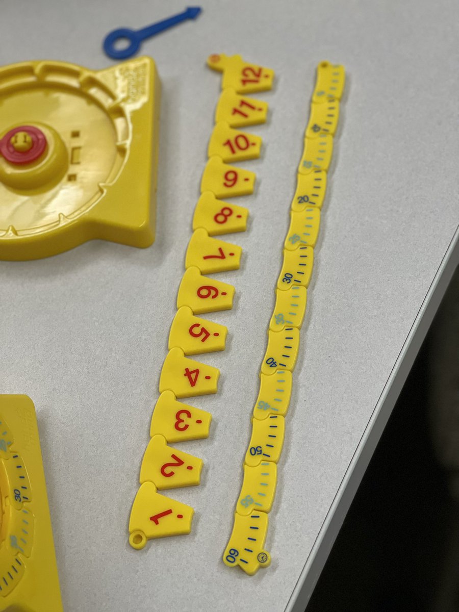 New instructional clocks available in the Baylor Math Ed Lab. Pieces remove to turn the analog clock into a number line.