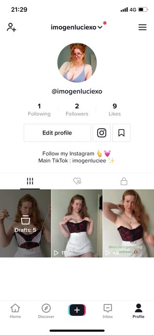 Go follow my secret TikTok 🤫💗 @imogenluciexo https://t.co/lkE6dirxIt<a class="tags" target="_blank" title="On Twitter" href="/?out=eyJ0eXAiOiJKV1QiLCJhbGciOiJIUzUxMiJ9.eyJpYXQiOjE3MTg0NTIxNjUsImlzcyI6InR3cG9ybnN0YXJzLmNvbSIsIm5iZiI6MTcxODQ1MjE2NSwiZXhwIjoxNzQ5OTg4MTY1LCJyZWRpcmVjdF91cmwiOiJodHRwczovL3R3aXR0ZXIuY29tL2ltb2dlbmx1Y2lleG8ifQ.i52nRqxGY2D8XAH6mOGLbYBk3TX9OSxnCPELn7zl8FU-vOeQ94N9VFNzpdkbAAstM5MjdNOJ0p2H2bInBM8Y4g">@imogenluciexo</a>