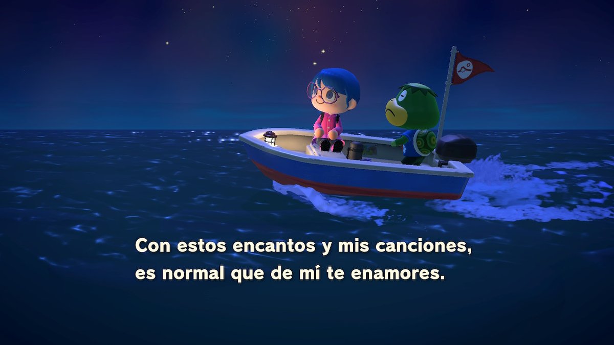 AcnhEsther's tweet photo. Buena noche para navegar desde #BlueIsland a una Isla misteriosa muahah #AnimalCrossing #ACNH #NintendoSwitch https://t.co/E2YCldohIG