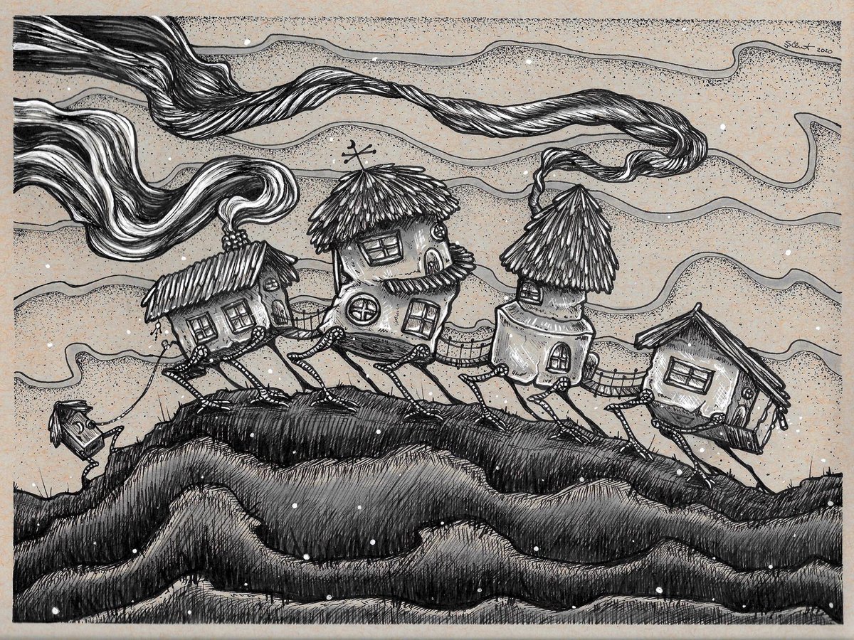 SaraJClement's tweet photo. Another from summer 2020, inspired by the Baba Yaga #art #artist #babayaga #traditionalart https://t.co/Sj0tsHwXjg