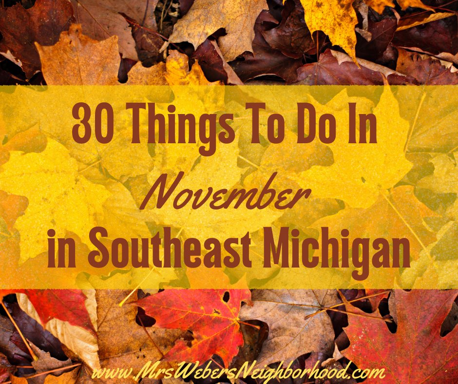 What Fun Things Do You Have Planned This Month? 
via <a href="/LaurenWeber84/">Mrs. Weber</a> 

30 Things To Do In November in Southeast Michigan buff.ly/3bEKd4X