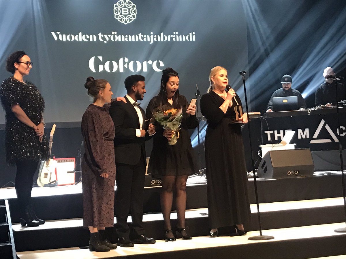paucharp's tweet photo. Vuoden työnantajabrändi jaettiin ensimmäistä kertaa ja🥇nappasi @GoforeGroup #rekrygaala Onneksi olkoon! https://t.co/OqgeKUnezk