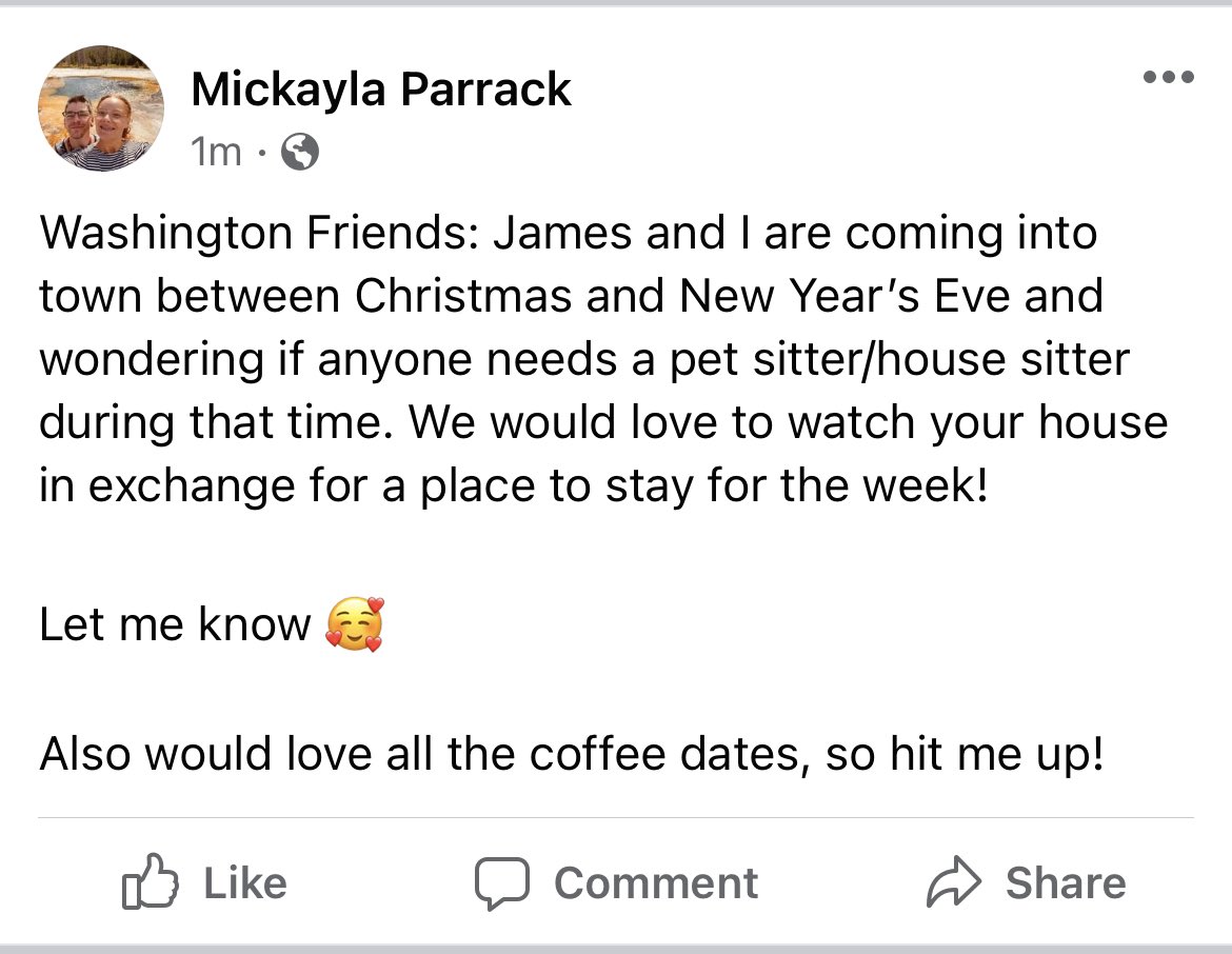 Miss_Kaylaaa's tweet photo. Washington Friends: Do you need a holiday house sitter? 🥰 https://t.co/9MzlxF3JSl