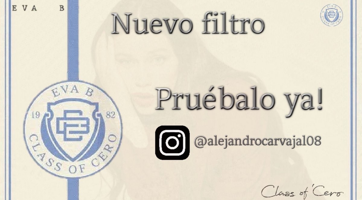 _alejandrocg_'s tweet photo. Nuevo filtro de Instagram! 💥

¿Que canción de #CERO de #EvaB eres? 🤔🚀

Os dejo el link por si lo queréis probar: 
https://t.co/1x5q7F2jdh

Espero que os guste✌🏻

#evab #CERO #EvaBCero  #instagramfilter 
@EvaBarreiroSP @NewsEvaB https://t.co/bTlYtsS6Mu