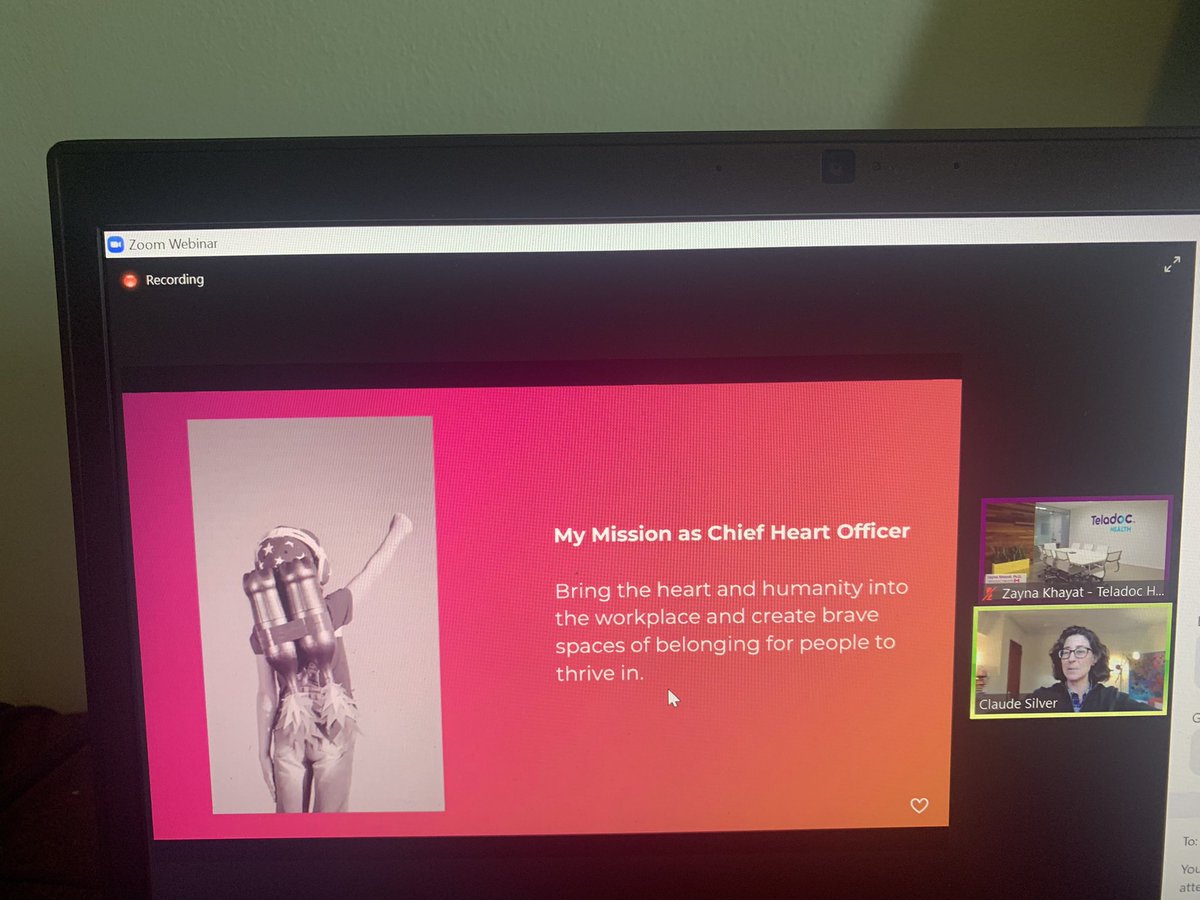 All organizations need a Chief Heart Officer! As a self proclaimed #loveledleader this session from Claude Silver at #i42021 is explaining my dream job and what our healthcare systems need! Lead with love and focus on our people <a href="/SheenaLGHoward/">Sheena Howard, BScN, MA, RN, Psychotherapist</a>