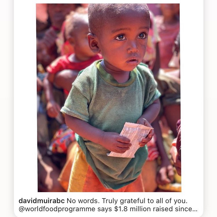 daisyphotolove's tweet photo. Thatโs wonderful news,And many many more donations to come.Thank you to all the people that donated!!!๐๐ฝ๐ค๐ค๐ ๐๐ฝ๐ค๐ #abcnews #worldnewstonight #davidmuir #davidmuirabc #davidmuirabcnews #worldwide #climatechange #checkitout #togetherwecan #donatetoday #worldfoodprogramme https://t.co/k1Z0V4hesL