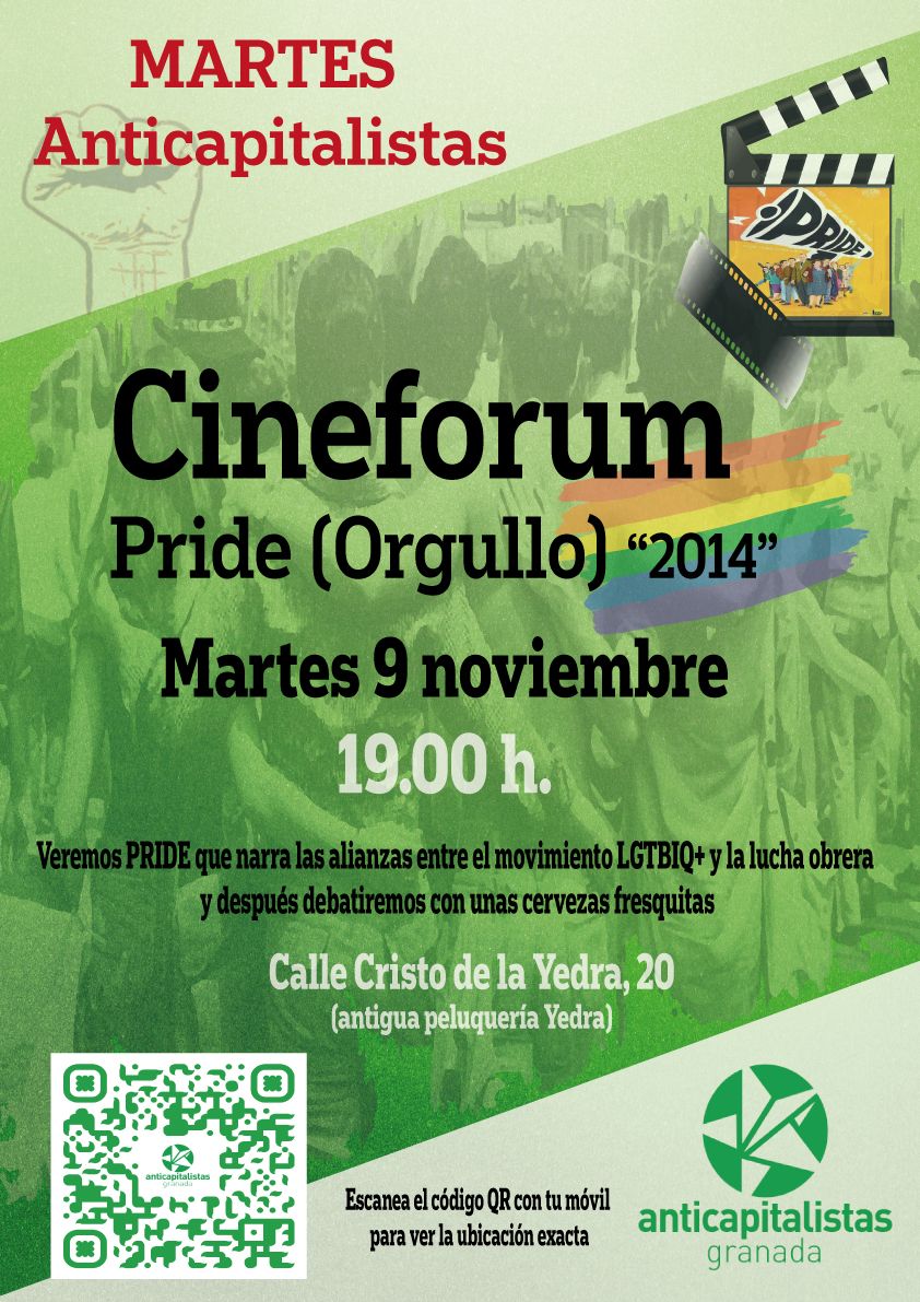 Las compañeras de <a href="/AnticapiGranada/">Anticapitalistas Granada</a> tienen local nuevo y comienzan a andar con un cineforum el próximo martes 🎥 9 de noviembre ✊ ¿Te lo vas a perder?