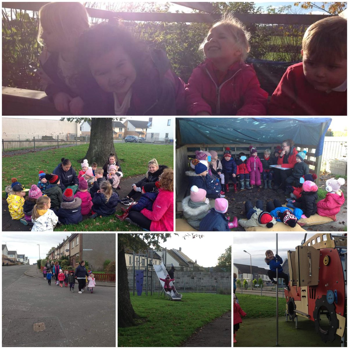 #OutdoorClassroomDay was full of adventure as the children decided on a walk in the morning and a visit to the park in the afternoon. We even had snack and lunch outside! @LtLScotland this was the first of our Forest Kindergarten adventures.