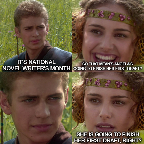 M_T_Jewellery's tweet photo. Angela's in the process of writing her first fantasy novel 😅
#NaNoWriMo https://t.co/SeqjdVJkTu
