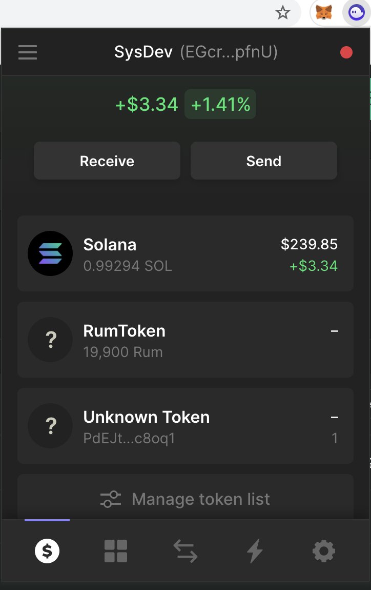 AjeirC's tweet photo. Day 56 : Created my first Sol token (Rum) and minted an NFT along with it. I believe the future of blockchain development will be multi-chain, so i'm testing out other blockchains. #365DaysofWeb3 https://t.co/aZbseT5ZW7