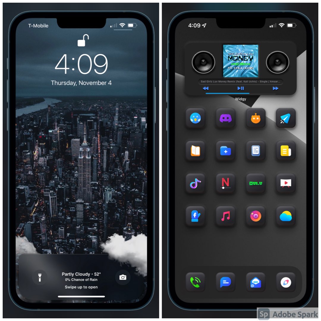 janyc610's tweet photo. 🏙🖤🏙
•Icons #mignondark @OuniDesigns 
•#Widgy “Notus” @Dr_iPh0ne (edited colors) 
•HS wallpaper @Dr_iPh0ne 
•LS wallpaper from Pinterest 
•#Wetr shortcut @Polyphian (low key addicted to using this lol) 
#iPhone13ProMax #nojailbreak #iossetups https://t.co/mkgy180xH3