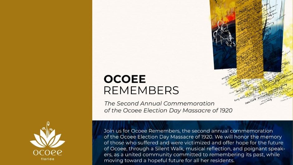 RustyforOcoee's tweet photo. Join us as we honor and remember the 101st Anniversary of the Ocoee 1920 Election Day Massacre on Saturday, November 6, and Sunday, November 7. 
#ocoee #OcoeeEvents #centralflorida #remember #communityevent #ocoeedaymassacre https://t.co/9pYqQiCfCC