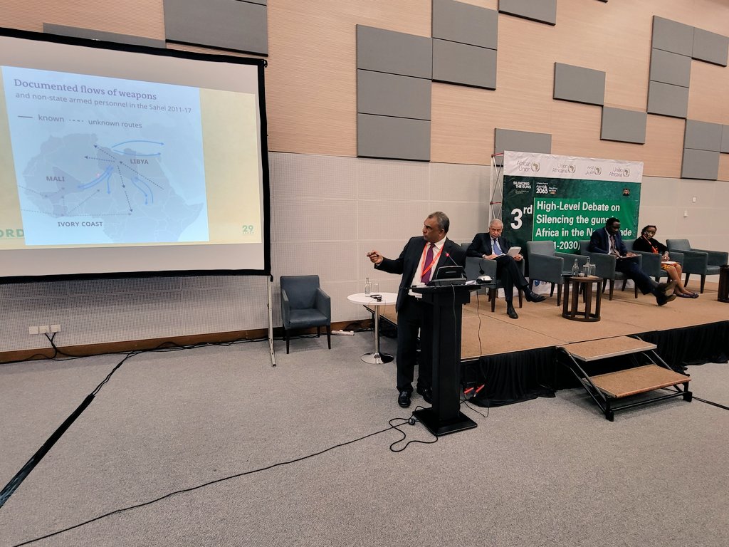 AUC_PAPS's tweet photo. #3rd_High_Level_Debate Session3: Curbing the illicit inflow &amp; proliferation of arms in Africa - key to #silencingtheguns. Moderator: Amb. Mohammed Ashraf Rashed @comesa_lusaka  Presenter: Dr. Gounden @ACCORD_online
Panelists: @BruceMokayaICRC, Ms. Brenda Wanjiru @Dumebi21035252 https://t.co/FwQpRrMwlV