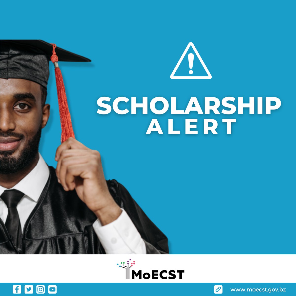 📌 Scholarship Opportunity

The Ministry of Education, Culture, Science &amp; Technology draws the attention of interested and qualified students to apply for three scholarship opportunities available for review at moecst.gov.bz/document/organ….