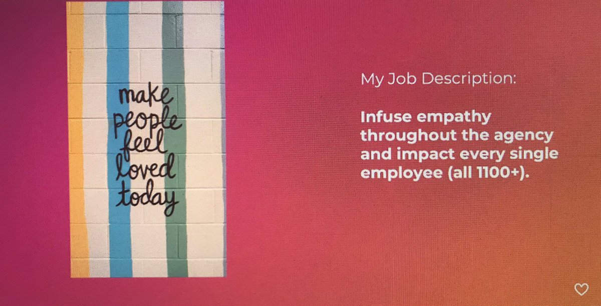 This is <a href="/claudesilver/">claudesilver</a>’s actual job description. heart centred leadership Dream job!
Who does this on your team that could be recognized for it? #injectloveinthesystem. @i4_2021