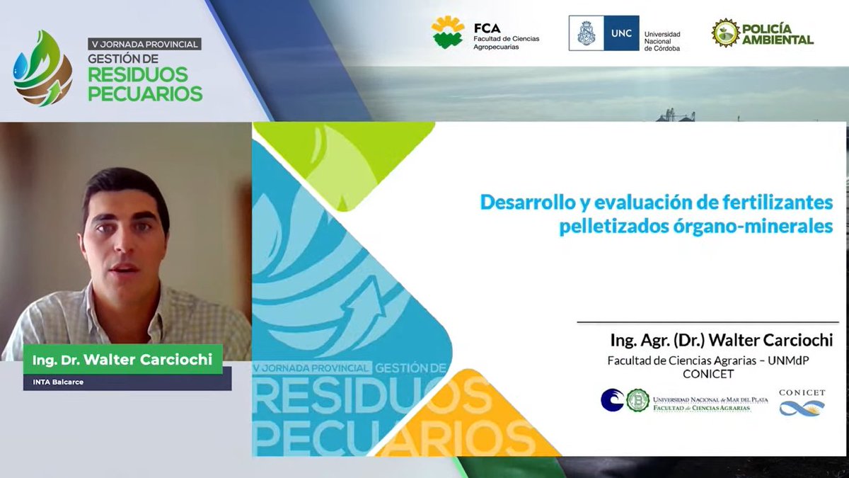 INTAAgroind's tweet photo. En el final de las charlas técnicas 💬, es el turno del Ing. #JavierFerrari (INTA Bariloche) junto al Ing. #WalterCarciochi (INTA Balcarce), quienes van a explicarnos el "Desarrollo y evaluación de fertilizantes pelletizados órgano - minerales". https://t.co/PraGx2lprG