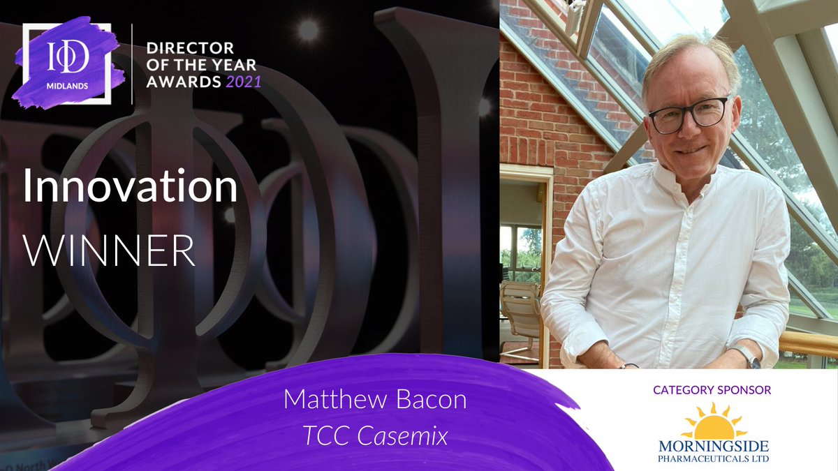 Congratulations to Innovation winner Matthew Bacon!

Shout-out to highly commended Tom Marsden!

#IoDMidlandsAwards21