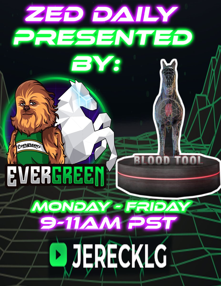 0xEvergreen's tweet photo. Thank you @HeroKrapht for being a great guest today on #ZedDaily! back tomorrow with @Spotonparts (9AM PST/12PM EST) to close out the week. #zedrun @zed_run https://t.co/1zbzA3JnKv