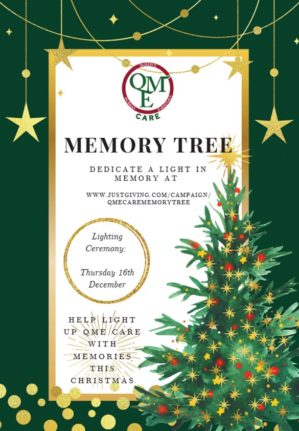 QME Memory Tree: dedicate a light in memory at JustGiving.com/campaign/qmeca… help light up QME care with memories this Christmas! 🎄⭐️✨