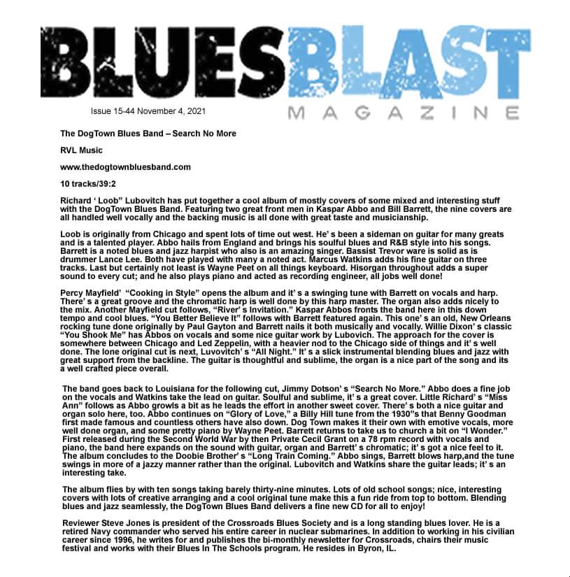 Great new review From Blues Blast!
